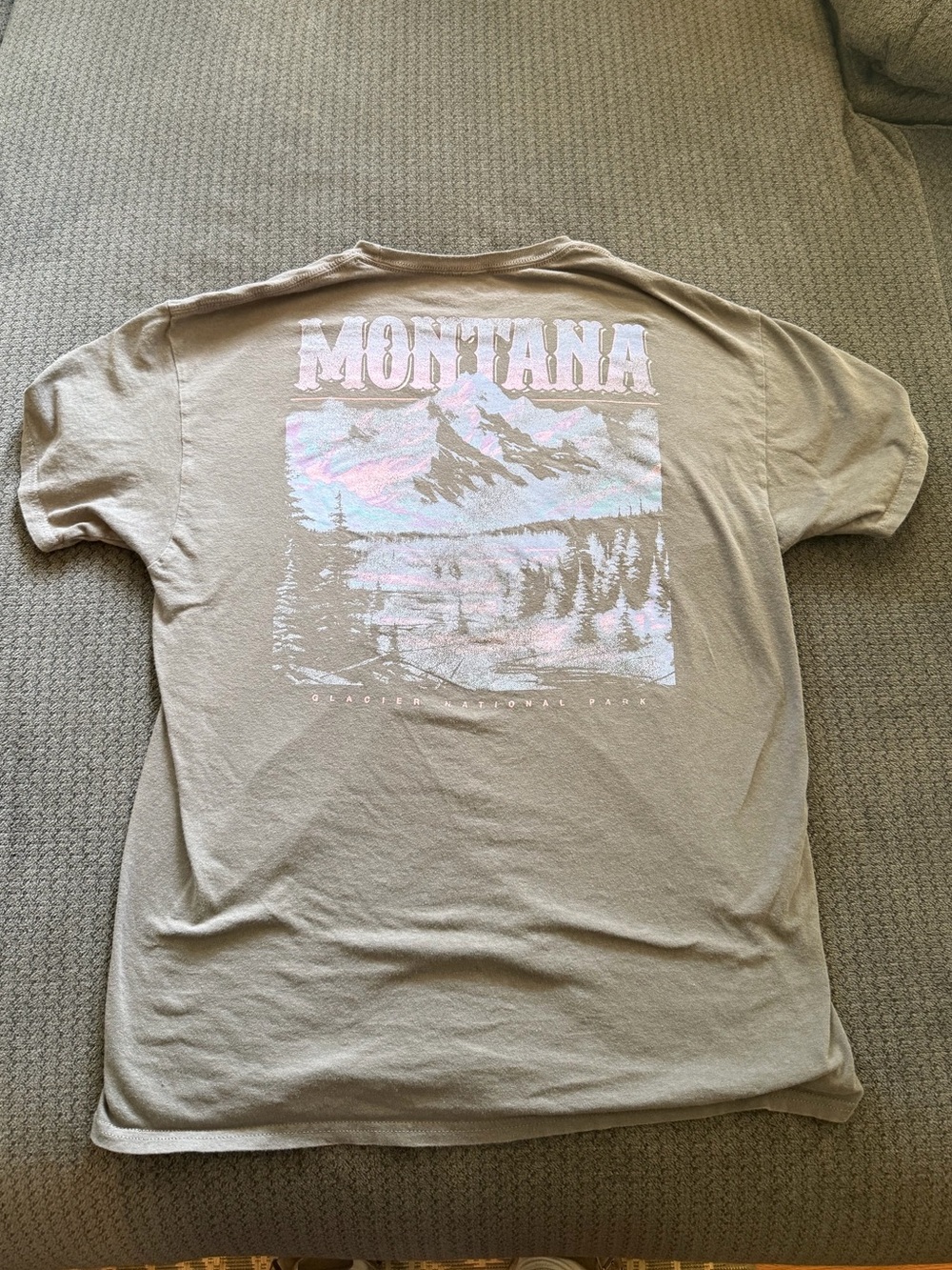 Montana Graphic Tee - Taupe Mountain Print